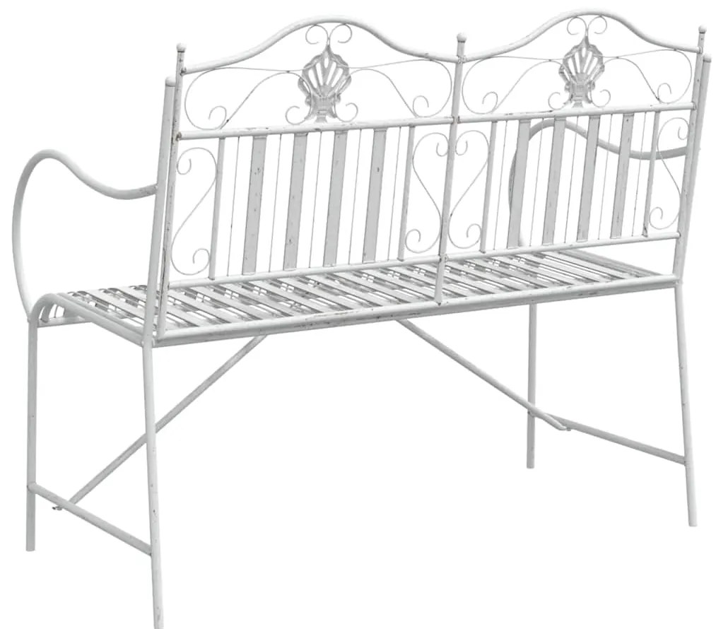 vidaXL Πάγκος Κήπου  Λευκός με Σχέδιο Σλαβήτη, 103,5 CM Χάλυβας