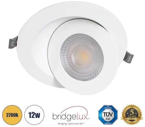 Χωνευτό LED Κινούμενο Spot Downlight Στρόγγυλο - Λευκό / Θερμό Λευκό LEXIS JOINT 60989 Globostar-60989-Λευκό 60989