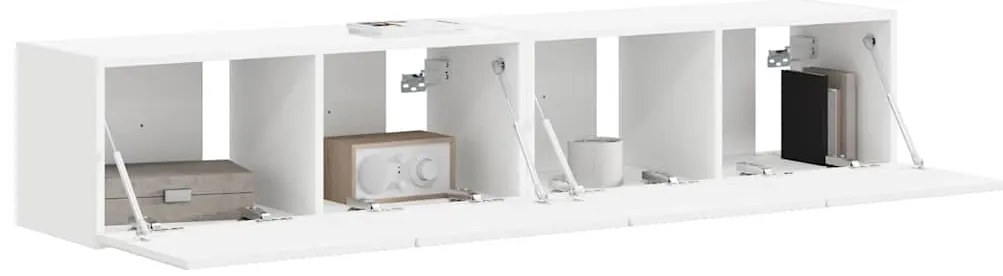 vidaXL Ντουλάπι Τηλεόρασης Τοίχου 2 pcs Λευκό 60 x 31 x 29.5 εκ