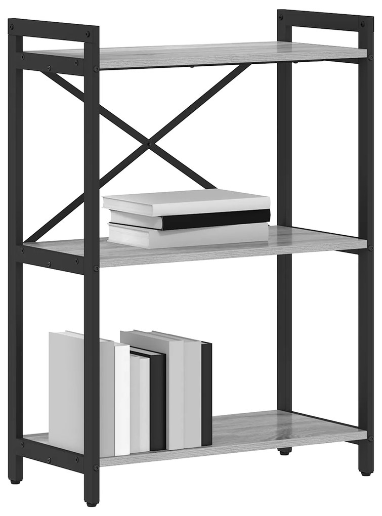 vidaXL Βιβλιοθήκη Γκρι sonoma 60 x 30 x 83 εκ Επεξεργασμένο ξύλο
