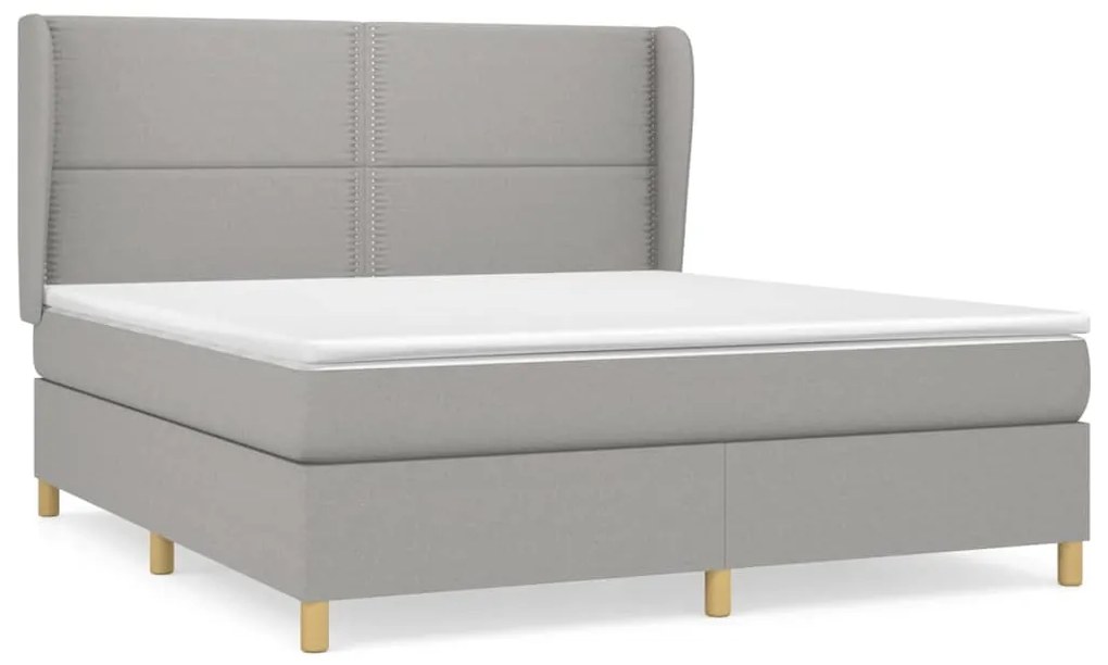 ΚΡΕΒΑΤΙ BOXSPRING ΜΕ ΣΤΡΩΜΑ ΑΝΟΙΧΤΟ ΓΚΡΙ 180X200 ΕΚ. ΥΦΑΣΜΑΤΙΝΟ 3128461