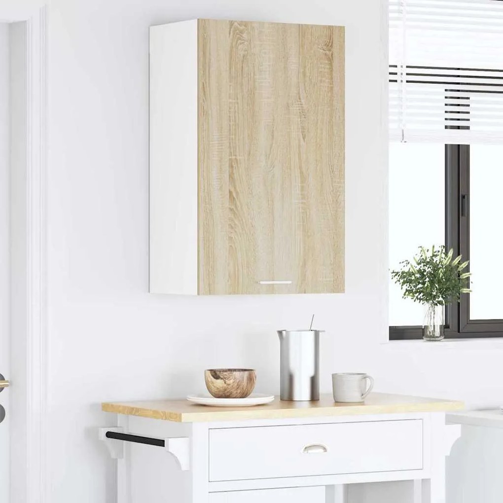 vidaXL Κρεμαστό ντουλάπι Σομόνα Δρυς και Λευκό 50 x 31 x 80 εκ.