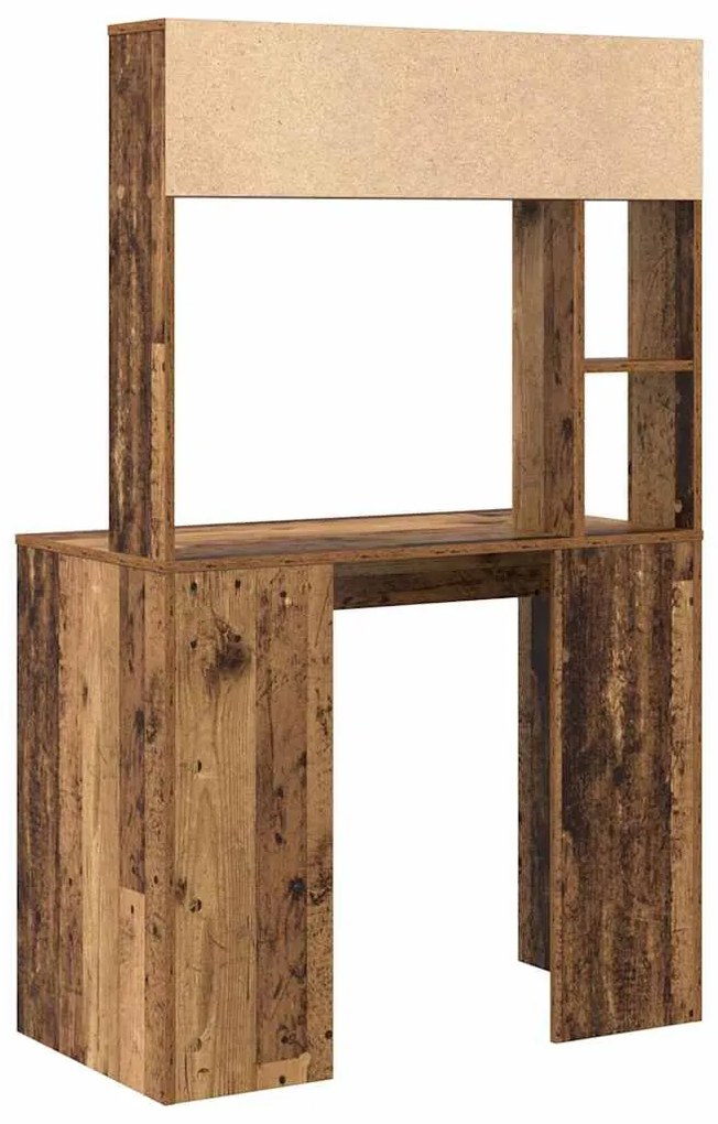 vidaXL Γραφείο με ράφι Παλαιό ξύλο 91 x 50 x 149 εκ Επεξεργασμένο ξύλο