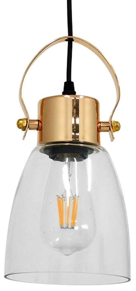 Φωτιστικό Οροφής Javer 00934 1xΕ27 Φ14x27cm Clear-Gold GloboStar