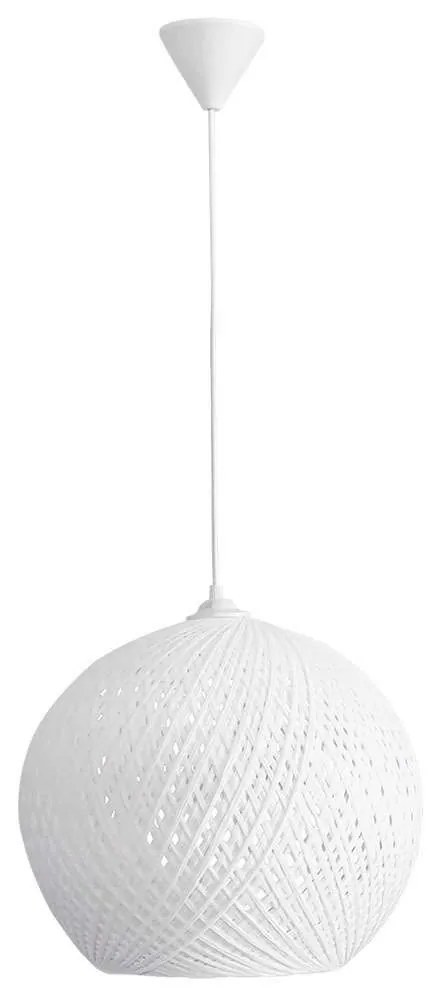 Φωτιστικό Οροφής Silk-02 Φ35 1/L Pendel Ε/27 31-1142 White Heronia Rope