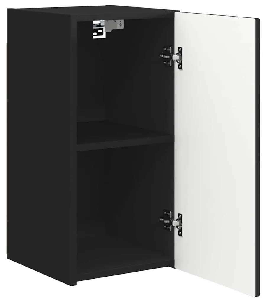 vidaXL Ντουλάπι Τηλεόρασης Τοίχου Επιτοίχιο Μαύρο 30 x 31 x 60 εκ