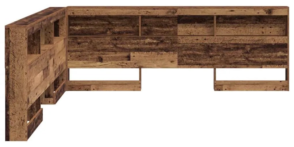 vidaXL Κεφαλάρι Αποθήκης με ράφι Παλαιό ξύλο 180 cm Επεξεργασμένο ξύλο