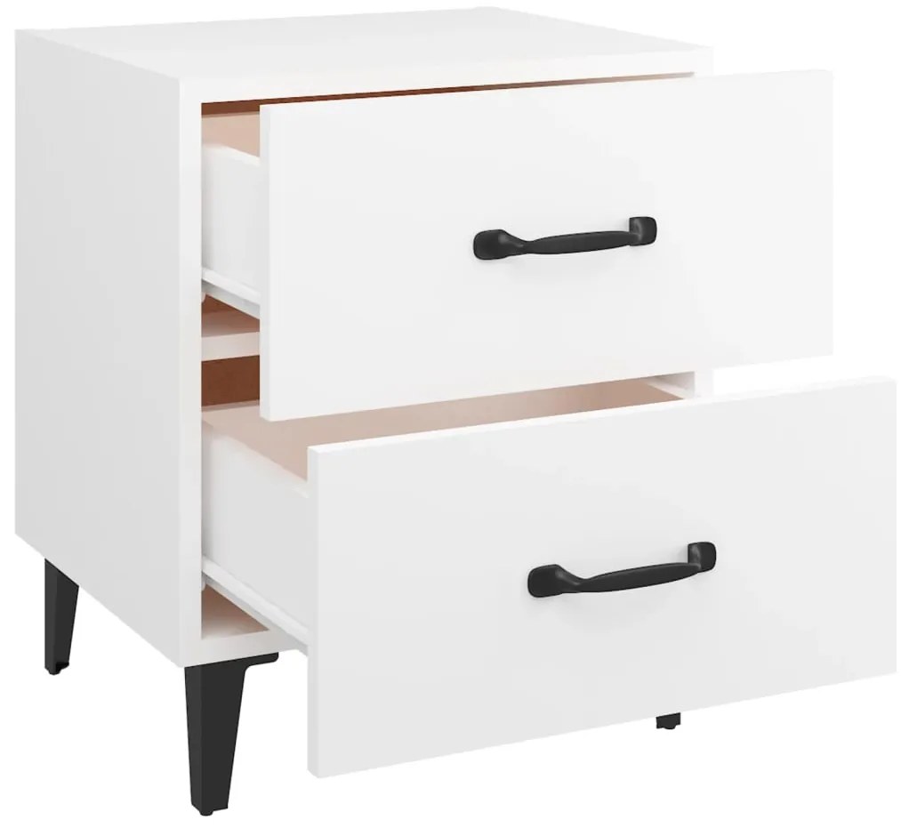 vidaXL Κομοδίνα 2 τεμ. Λευκά 40 x 35 x 47,5 εκ.