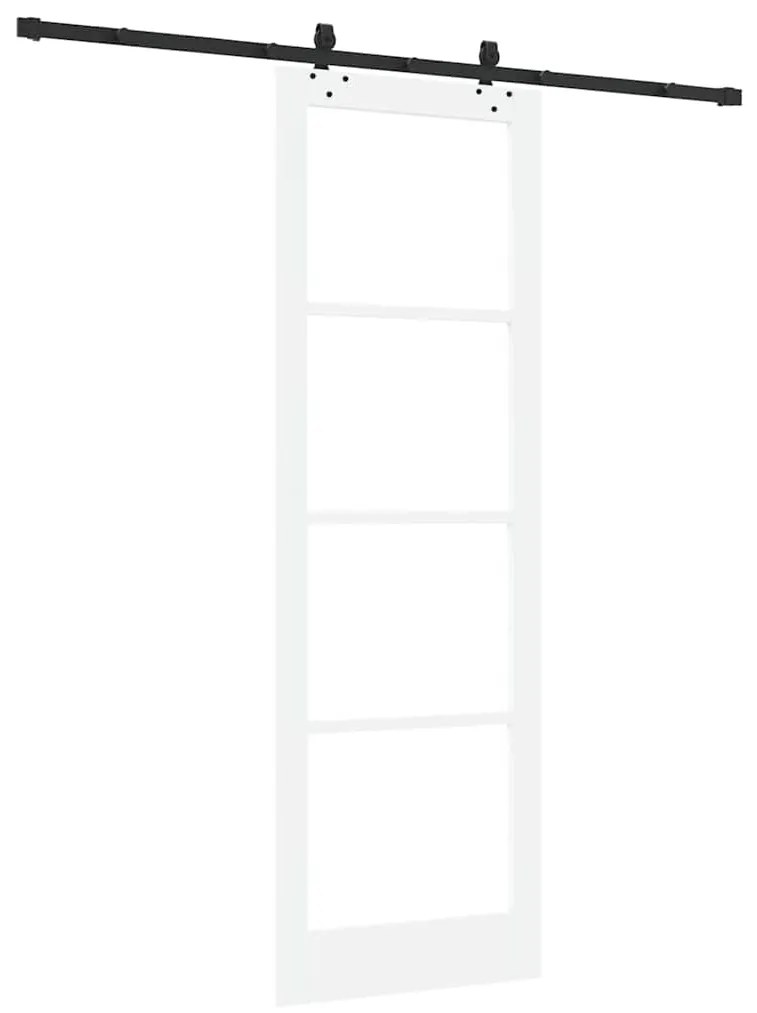 vidaXL Συρόμενη Πόρτα Χειροκίνητος Λευκό 78 x 232 cm Ξύλο και μέταλλο