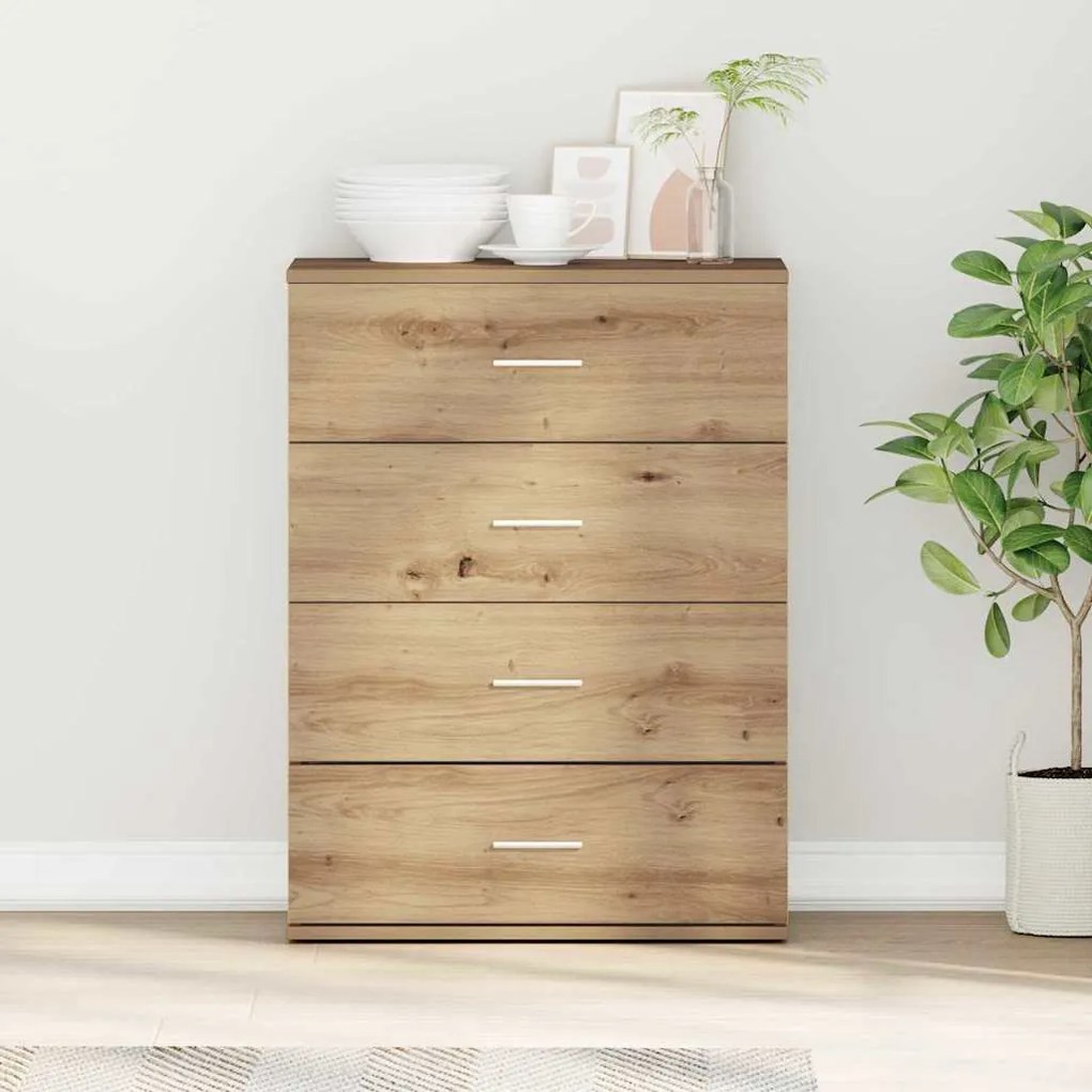 vidaXL Πλαϊνό γραφείο artisan δρυς 60 x 39 x 80 εκ Επεξεργασμένο ξύλο