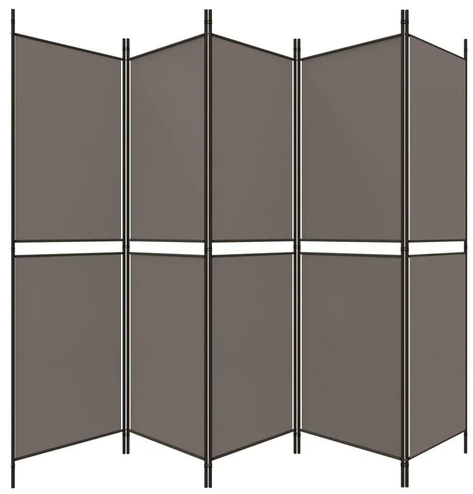vidaXL Διαχωριστικό Δωματίου με 5 Πάνελ Ανθρακί 250x200 εκ. από Ύφασμα