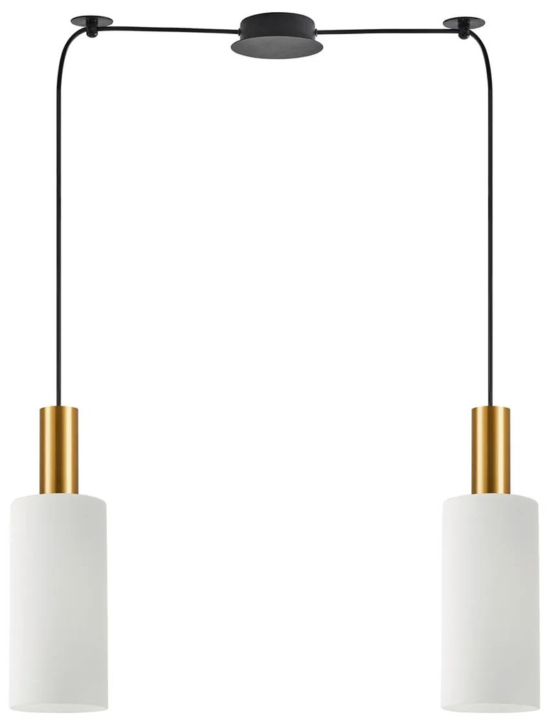Φωτιστικό Οροφής Δίφωτο Homelighting 77-8655 Gold/White