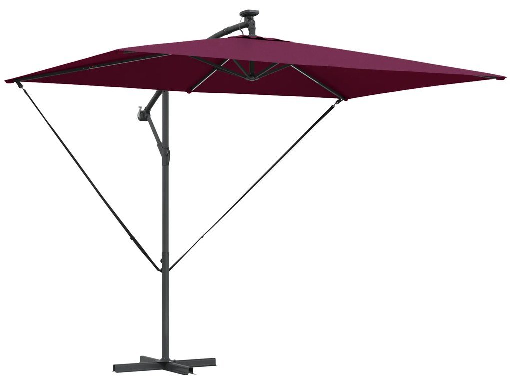 vidaXL Ομπρέλα Cantilever Banana Μπορντό 294 x 200 x 254 εκ.