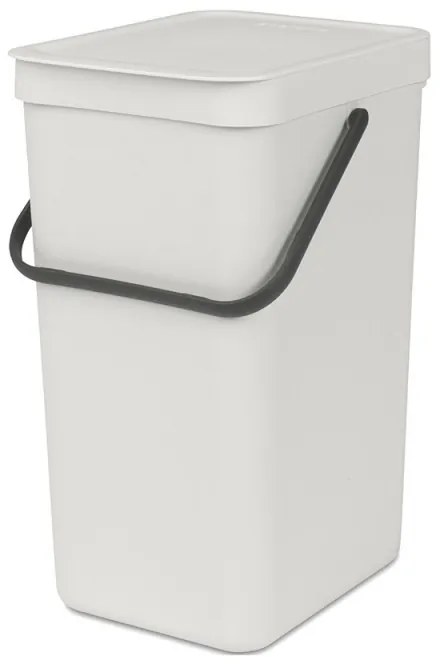 Κάδος χωριστής συλλογής απορριμμάτων Brabantia Sort&Go 1005516, 16 l, Χειρολαβή, Επιτοίχιος, Ανοιχτό γκρι