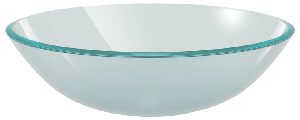 vidaXL Νιπτήρας Μπάνιου με Βρύση&amp; Βαλβίδα Πατητή από Θωλό Ψημένο Γυαλί