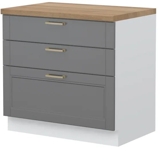 Επιδαπέδιο ντουλάπι Tahoma R-90-3F-Γραφίτης - 90.00Χ60.00Χ88.00cm