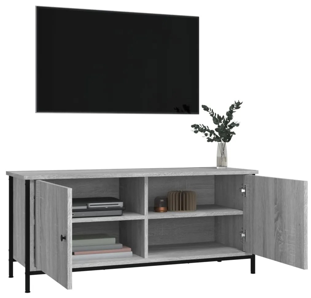 vidaXL Έπιπλο Τηλεόρασης με Πόρτες Γκρι Sonoma 102x35x45 εκ Επεξ. Ξύλο