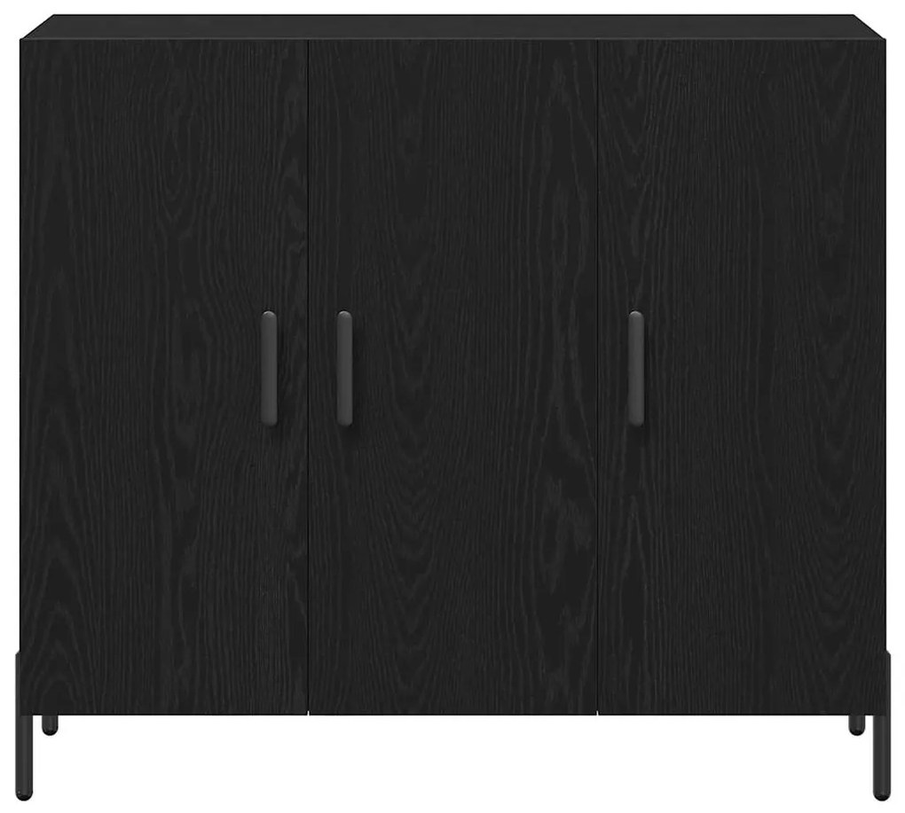 vidaXL Πλαϊνό γραφείο Μαύρη Οξυά 90 x 34 x 80 εκ. Επεξεργασμένο ξύλο