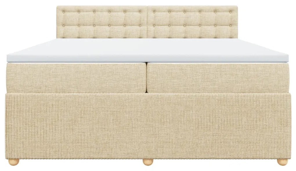 ΚΡΕΒΑΤΙ BOXSPRING ΜΕ ΣΤΡΩΜΑ ΚΡΕΜ 200X200 ΕΚ. ΥΦΑΣΜΑΤΙΝΟ 3287582