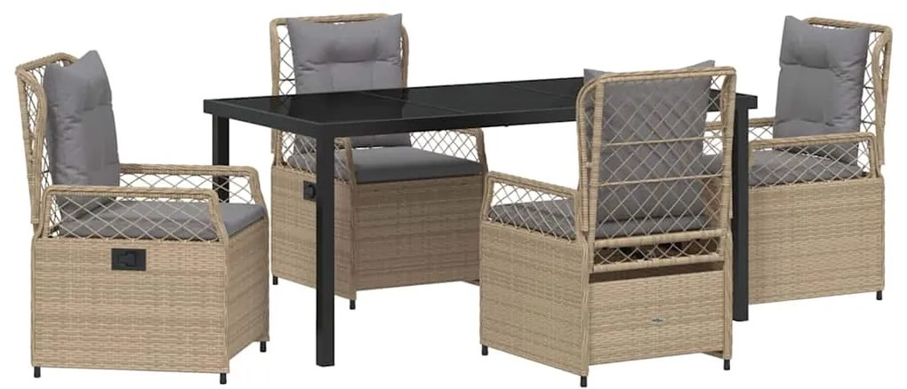 vidaXL Σέτ φαγητού για κήπο 5 pcs Μπέζ και Ανοιχτό Γκρι