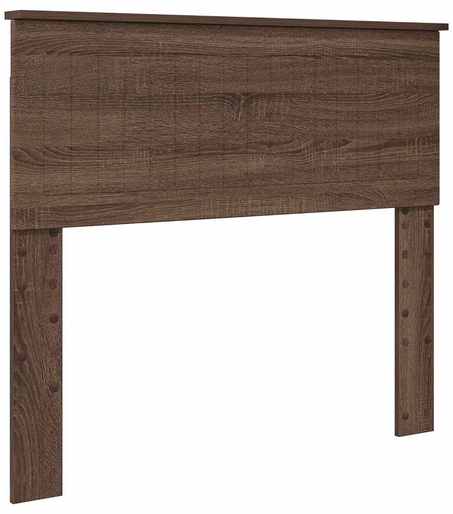 vidaXL Σκελετός Κρεβατιού Καφέ Δρύινο και Ασημί 100 x 200 cm