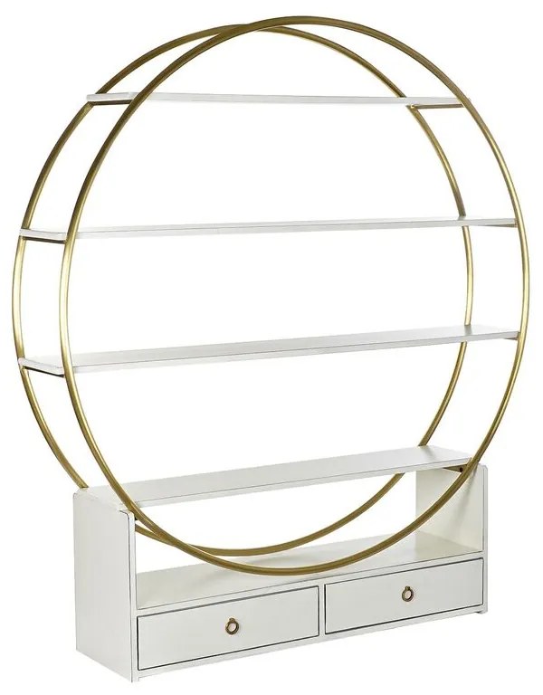 Ράφια DKD Home Decor 160 x 35 x 180 cm Χρυσό Μέταλλο Λευκό Λεύκες