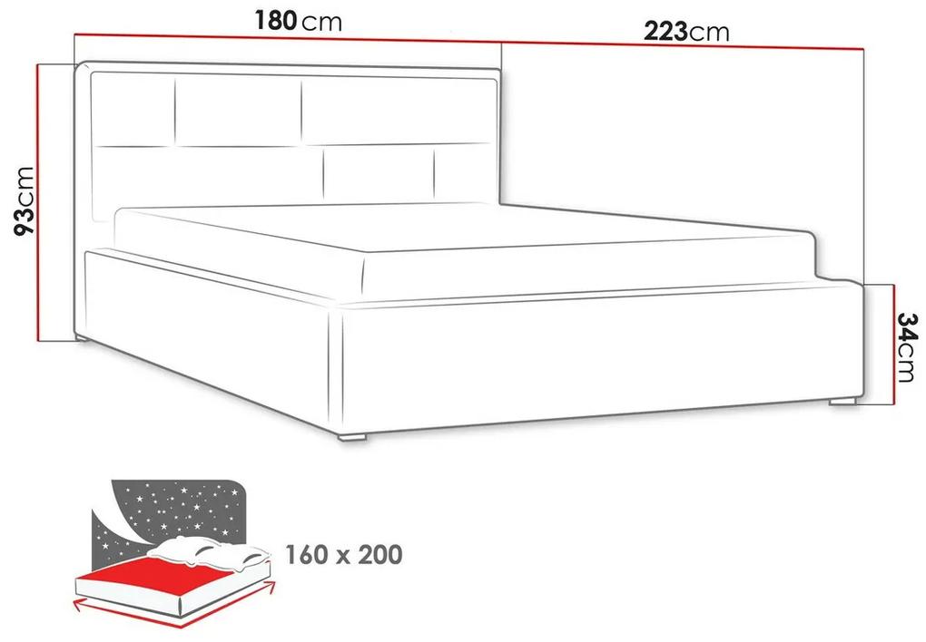 Κρεβάτι Pomona 104, Διπλό, Ανοιχτό καφέ, 160x200, Ταπισερί, Τάβλες για Κρεβάτι, 180x223x93cm, 91 kg | Epipla1.gr