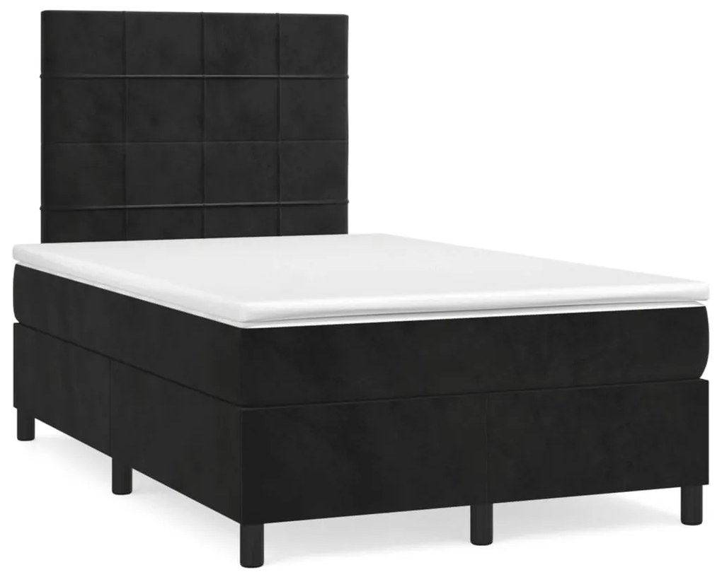 ΚΡΕΒΑΤΙ BOXSPRING ΜΕ ΣΤΡΩΜΑ ΜΑΥΡΟ 120 X 200 ΕΚ. ΒΕΛΟΥΔΙΝΟ 3143015