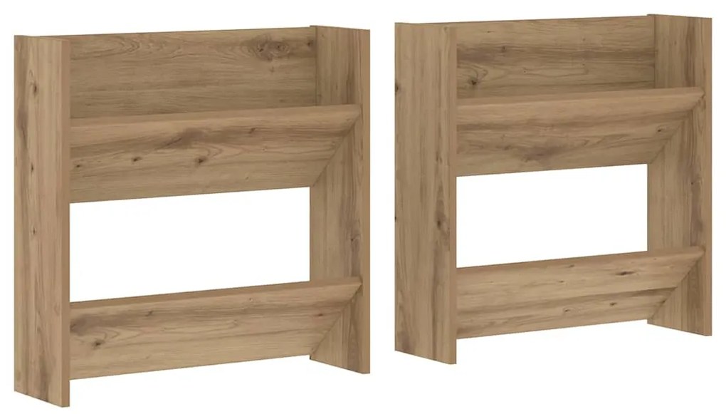 vidaXL Ντουλάπες παπουτσιών τοίχου 2 pcs artisan δρυς 60 x 18 x 60 εκ