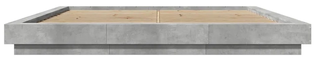 vidaXL Πλαίσιο Κρεβατιού Γκρι Σκυροδέματος 180x200 εκ. Επεξεργ. Ξύλο
