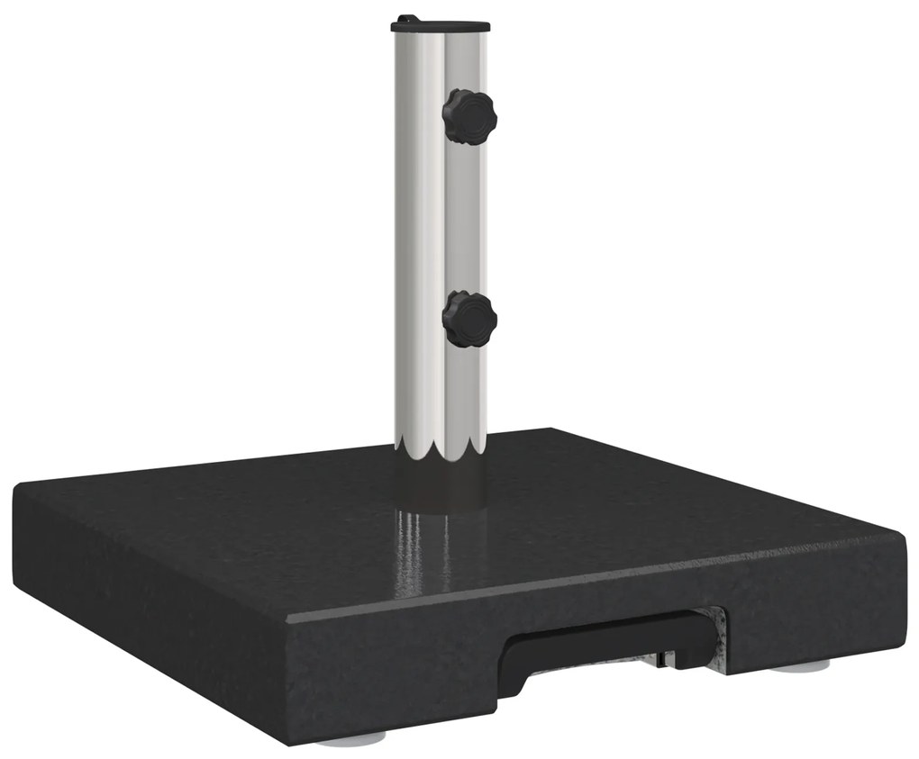 vidaXL Βάση Ομπρέλας με Ρόδες Μαύρη Γρανίτη 29 kg, Τετράγωνη