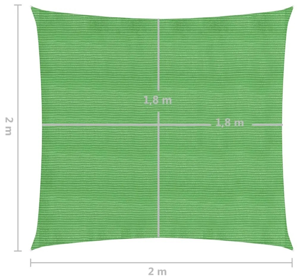 311272 Sunshade Sail 160 g/m² Light Green 2x2 m HDPE - Πράσινο