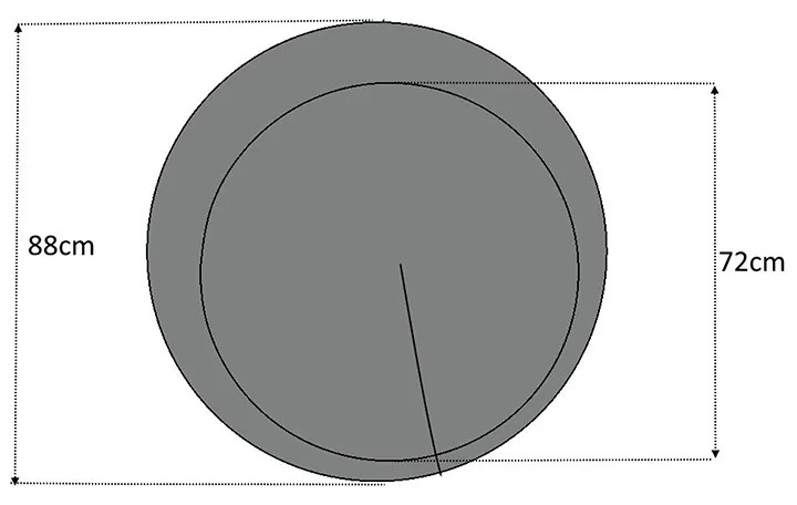 Καθρέφτης τοίχου Moon Megapap με μελαμίνη χρώμα γκρι 88x88x2,2εκ.