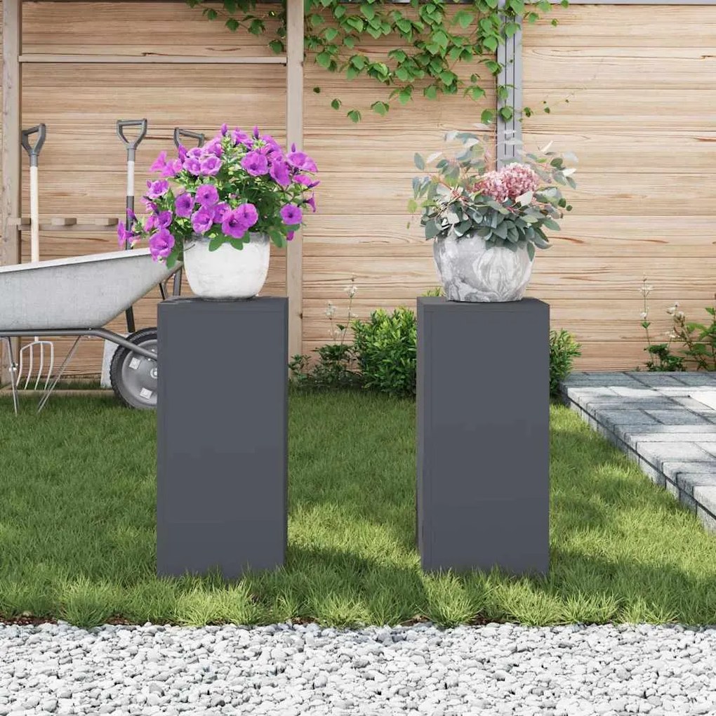 vidaXL Στήριξη φυτών 2 pcs Ανθρακί 24 x 24 x 55 εκ. Ατσάλι