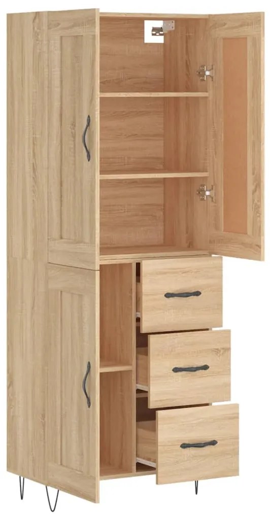 vidaXL Ντουλάπι Sonoma δρυς 69,5 x 34 x 180 εκ. από Επεξεργασμένο Ξύλο