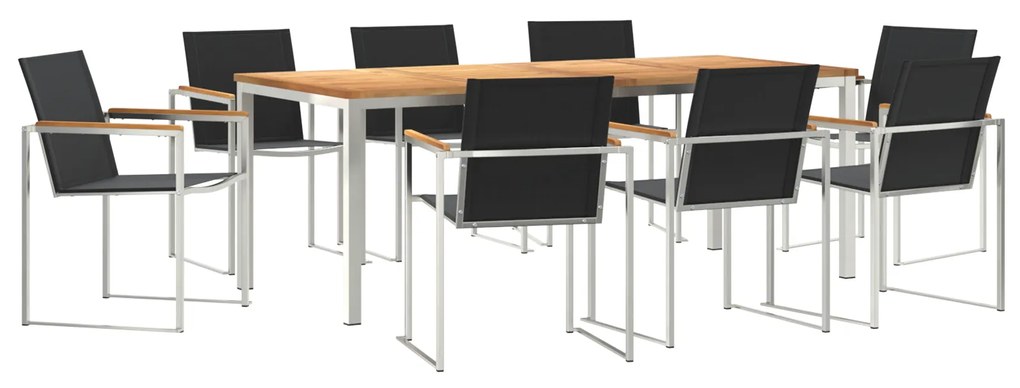 vidaXL Σετ Τραπεζιού Κήπου 7 Τεμαχίων Μασίφ Ξύλο Teak