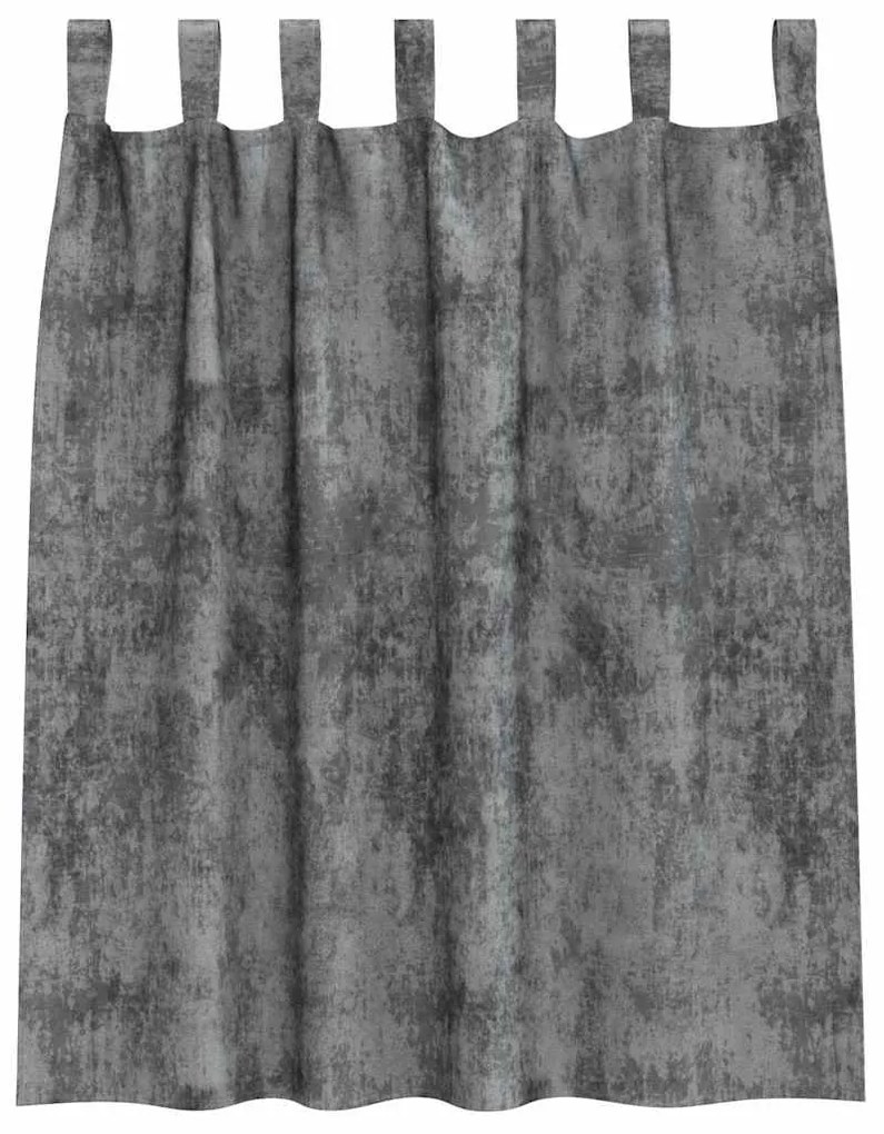 vidaXL Κουρτίνα με κουρτίνες 2 pcs Γκρι 140 x 140 cm Βελούδο
