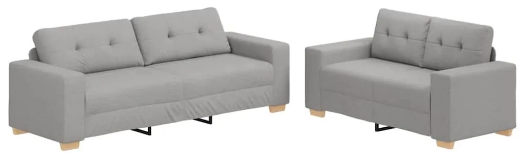 vidaXL Σετ Καναπέ με μαξιλάρι 2 pcs Γκρι 221 x 78 x 80 εκ Ύφασμα