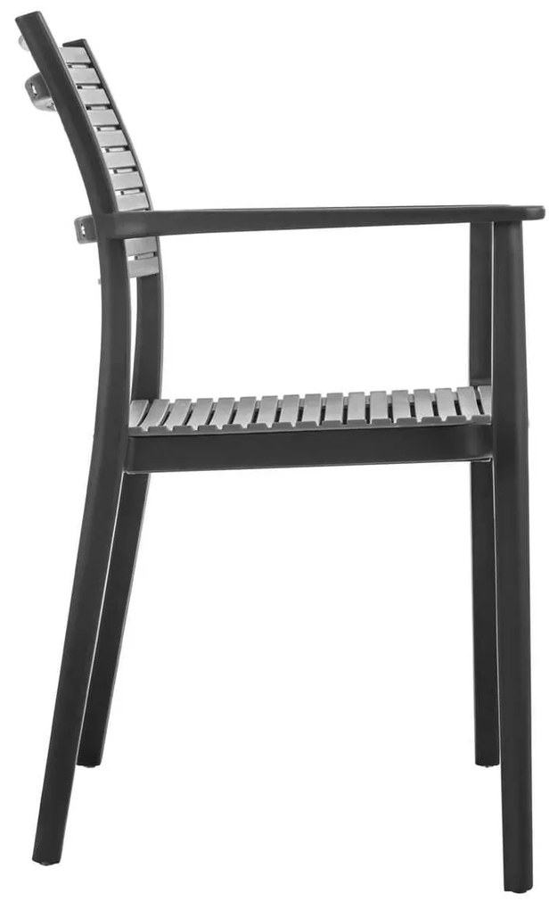 Πολυθρόνα AKRON PP-UV Μαύρο/Γκρι 60x55x85cm