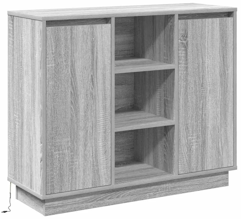 vidaXL Κομοδίνο Γκρίζο Σονομα 90 x 32 x 75 εκ Επεξεργασμένο ξύλο
