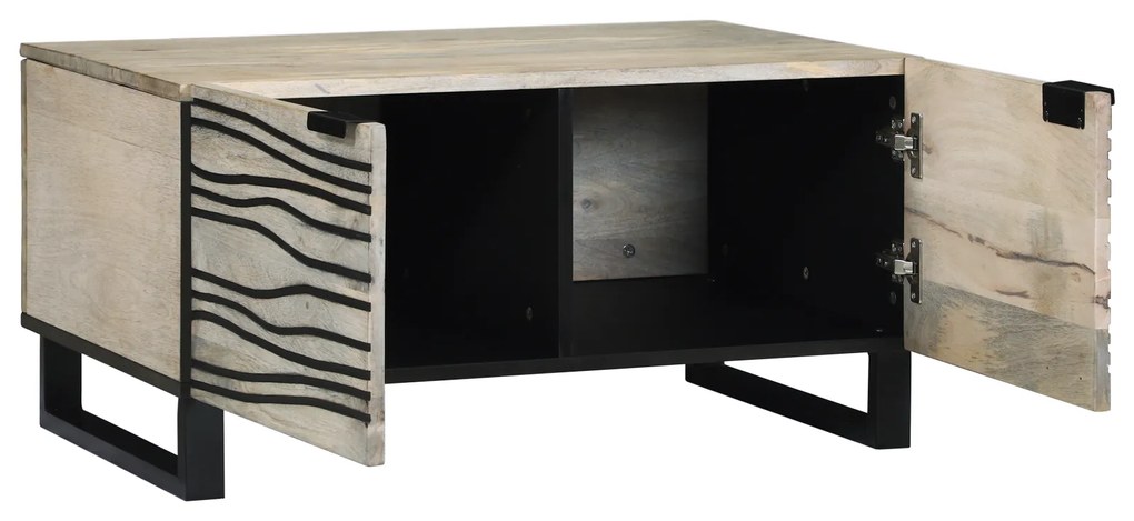 vidaXL Τραπεζάκι σαλονιού Άσπρο, Μαύρο 80 x 50 x 40 cm