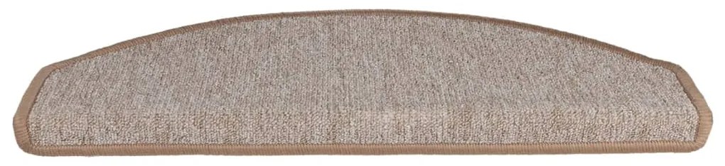 vidaXL Πατάκια Σκαλιών 10 τεμ. Ανοιχτό Καφέ Ημίστρογγυλά Μεγάλα 65x24x4 εκ.