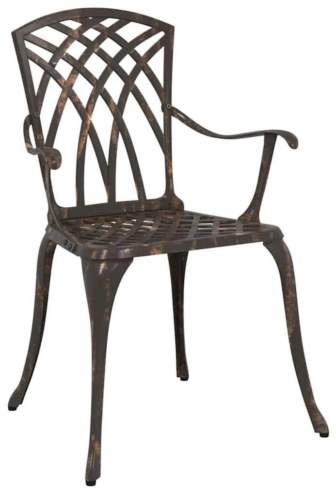 vidaXL Καρέκλα Κήπου 2 pcs Μπρονζέ 53 x 51 x 88.5 εκ. Αλουμίνιο