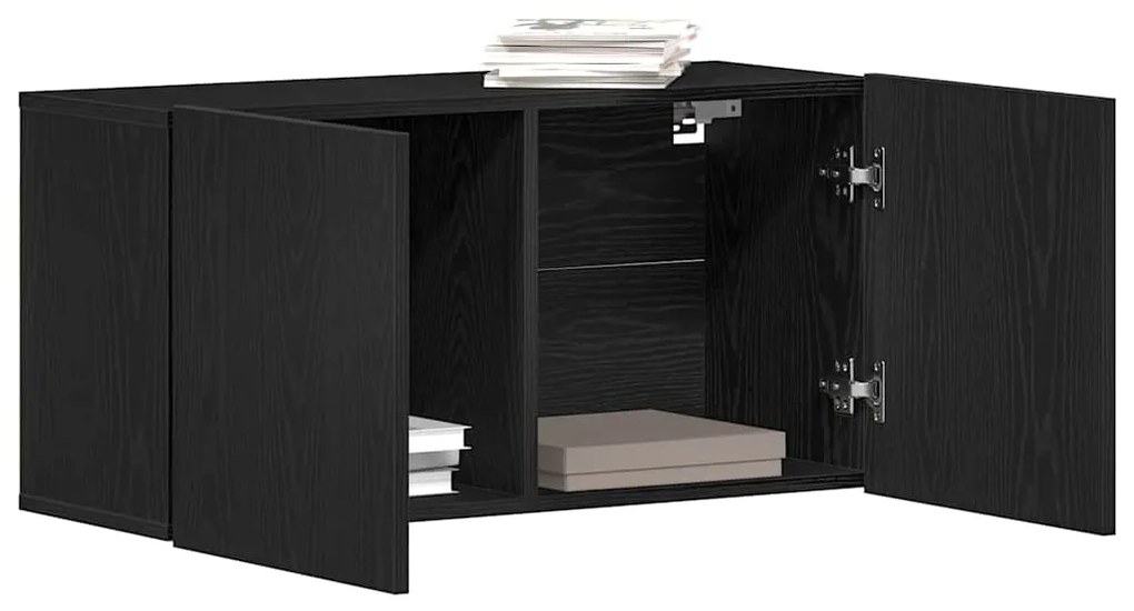 vidaXL Έπιπλο Τηλεόρασης Μαύρο Δρυς 80x30x41 εκ. από Τεχνητό Ξύλο