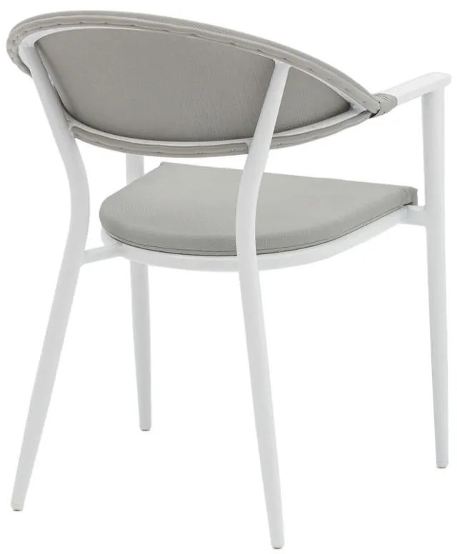 Καρέκλα - Πολυθρόνα Pino αλουμίνιο λευκό-textilene γκρι 56x62x77 εκ.