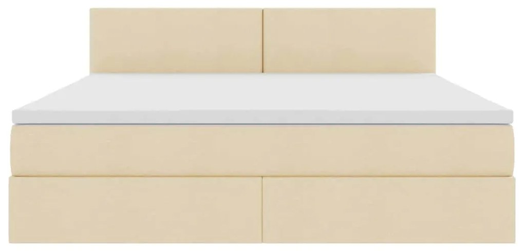 vidaXL Κρεβάτι με αποθηκευτικό χώρο και LED Κρέμ 180 x 200 cm