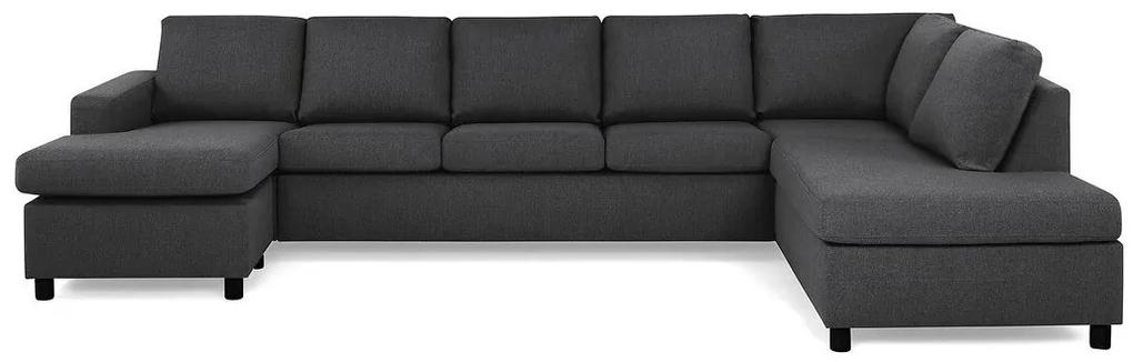 Γωνιακός Καναπές Scandinavian Choice C157, Γκρι, Μαύρο, 344x199x80cm, Πόδια: Πλαστική ύλη | Epipla1.gr