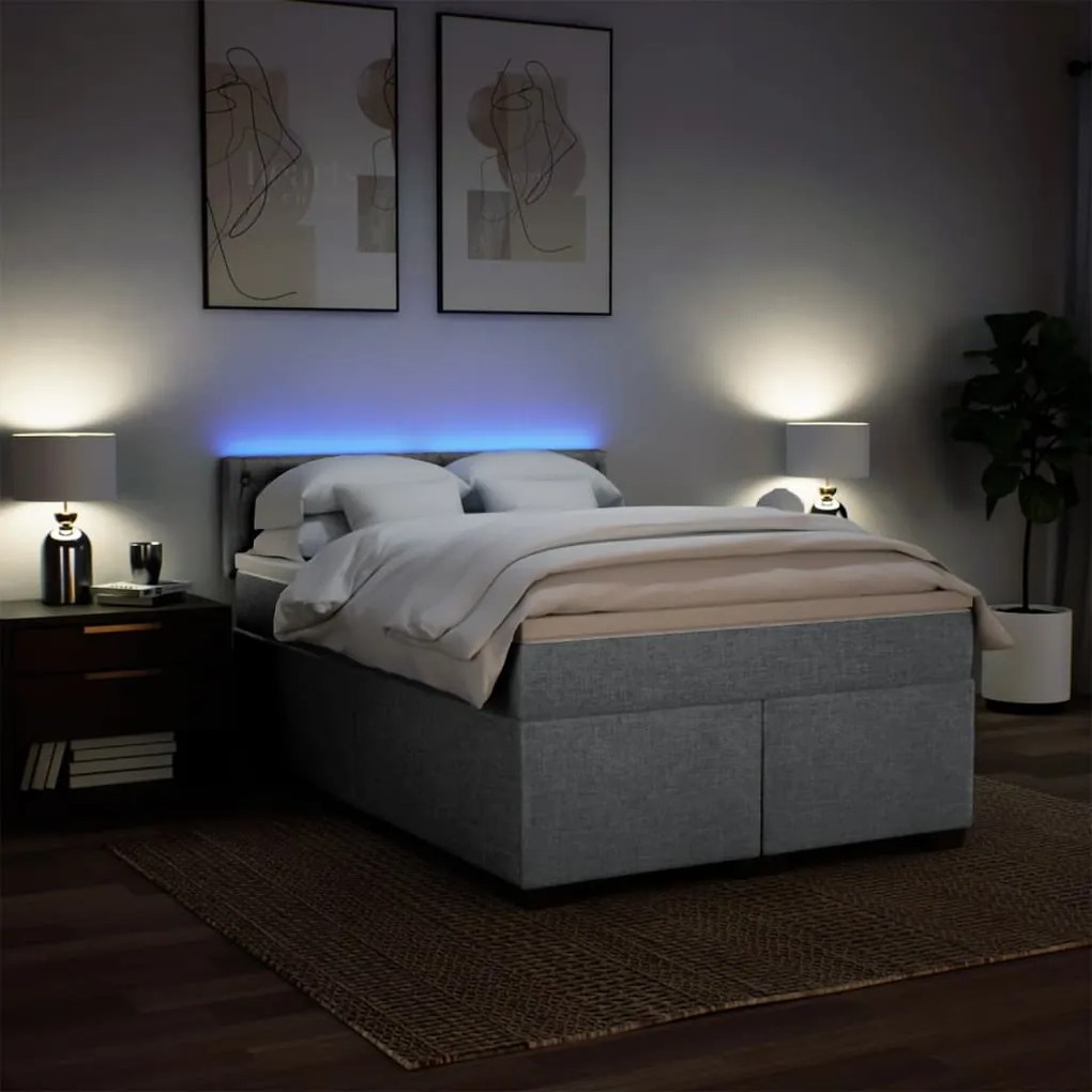 vidaXL Κρεβάτι Boxspring με Στρώμα Αν. Πράσινο 160x200εκ Υφασμάτινο