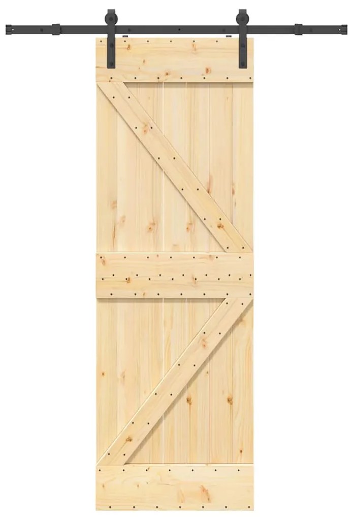 Συρόμενη Μεσόπορτα με Μηχανισμό 70 x 210 εκ. Μασίφ Ξύλο Πεύκου