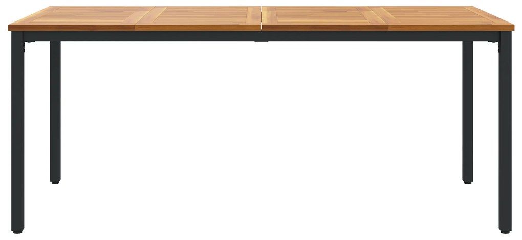 vidaXL τραπέζι κήπου 180x90x75 εκ. από συμπαγές ξύλο ακακίας και μέταλλο